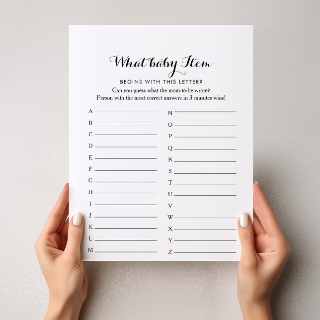 Lámina Juego de Baby Shower ABC de caligrafía moderna (Subido por el creador)