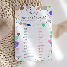 Lámina Juego de Baby Shower "Baby around the world"