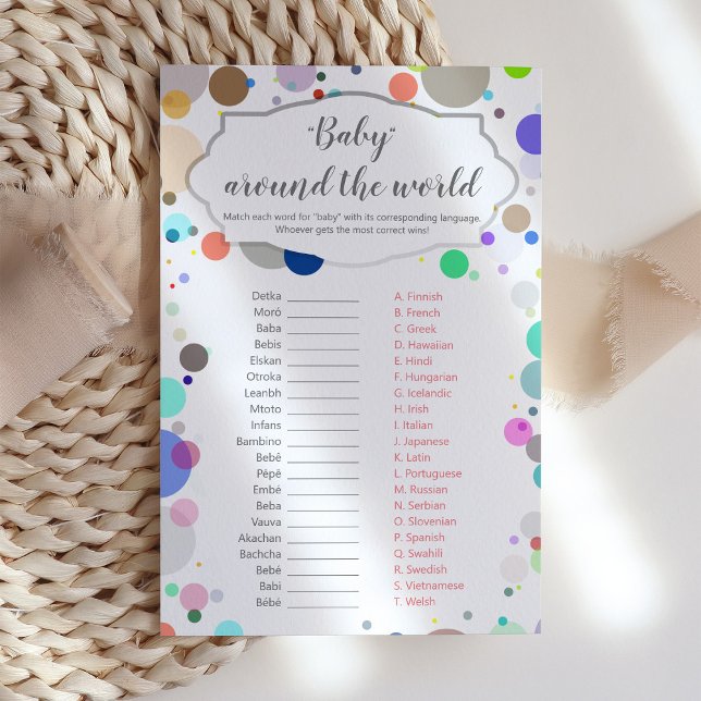 Lámina Juego de Baby Shower "Baby around the world" (Subido por el creador)