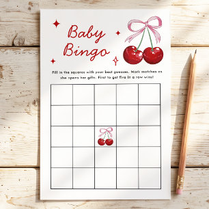 Lámina Juego de Baby Shower Baby Bingo Cereza en la Parte