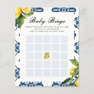 Lámina Juego de Baby Shower Baby Bingo Lemon Positano