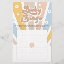 Juego de Baby Shower Baby Bingo Retro Sunshine Gro