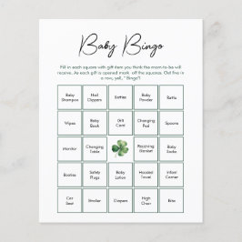 Lámina Juego de Baby Shower Baby Bingo St. Patrick's Day