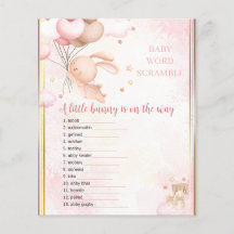 Juego de Baby Shower Baby Girl Bunny