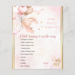 Lámina Juego de Baby Shower Baby Girl Bunny