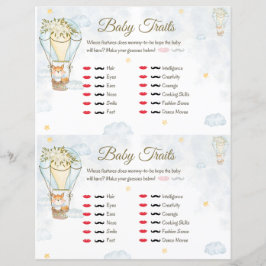 Lámina Juego de Baby Shower Baby Trats