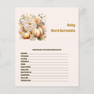 Lámina Juego de Baby Shower Baby Word Scramble