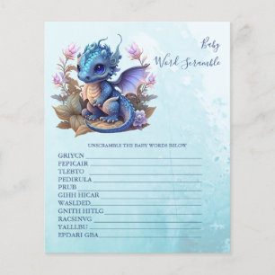 Lámina Juego de Baby Shower Baby Word Scramble