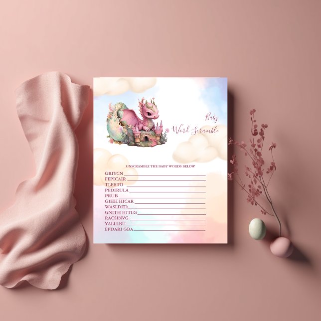 Lámina Juego de Baby Shower Baby Word Scramble (Subido por el creador)