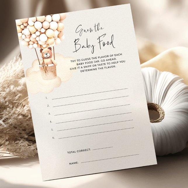 Lámina Juego de Baby Shower Bear Adivinar Comida para Beb (Subido por el creador)