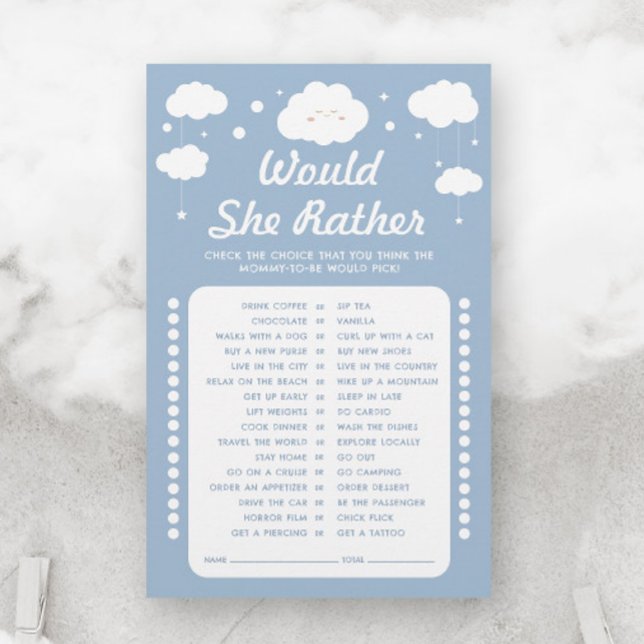 Lámina Juego de Baby Shower Blue Cloud 9 Preferiría (Subido por el creador)