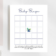 Juego de Baby Shower Blueberry Baby Bingo