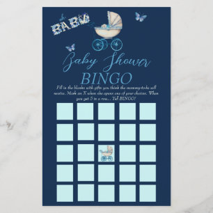 Lámina Juego de Baby Shower Boy Baby Carrie BINGO
