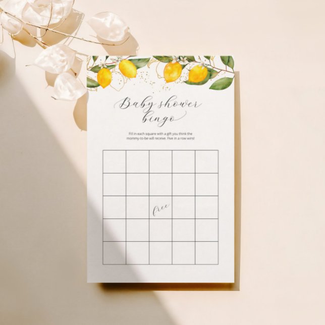 Lámina Juego de Baby Shower Bright Summer Bingo Lemon Cit (Subido por el creador)