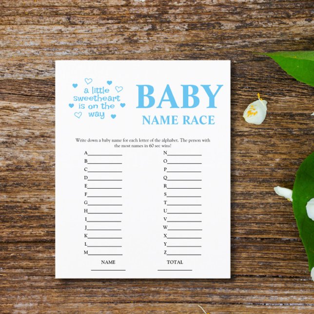 Lámina Juego de Baby Shower Budget Blue Baby Name Race (Subido por el creador)