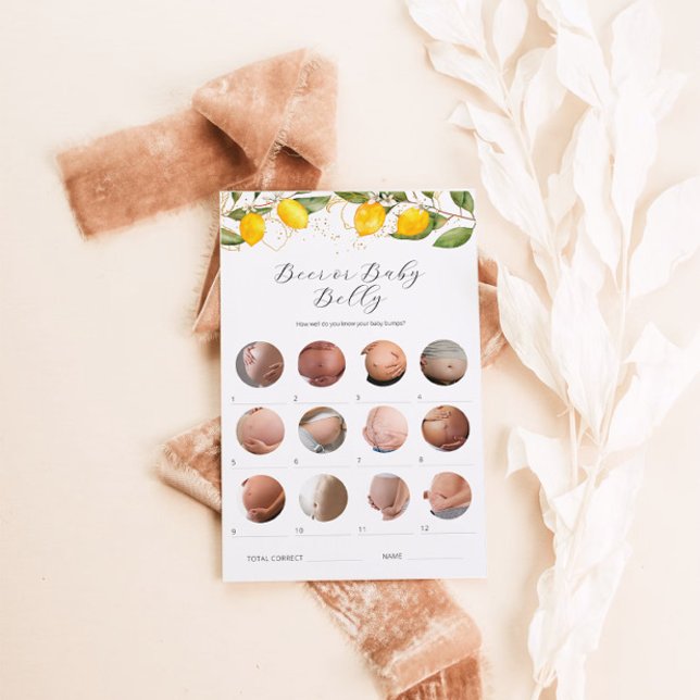 Lámina Juego de Baby Shower: Cerveza de Limón o Barriga d (Subido por el creador)