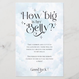 Lámina Juego de Baby Shower Cielo Envía ¿Qué tan grande e