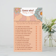 Juego de Baby Shower con estilo retro