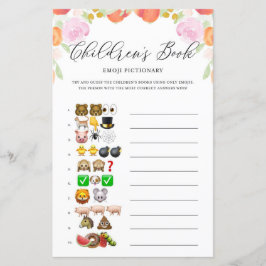 Lámina Juego de Baby Shower con imágenes de Emoji de dura