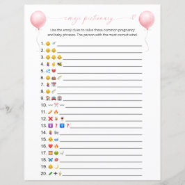 Lámina Juego de Baby Shower con imágenes de Emoji de glob