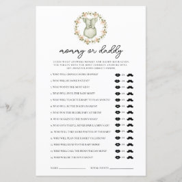 Lámina Juego de Baby Shower "Cute Boho Clothes", "mami" o