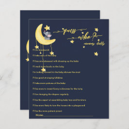 Lámina Juego de Baby Shower Cute Elefante y Pequeña Marip