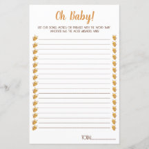 Juego de Baby Shower de abejas. Películas, cancion