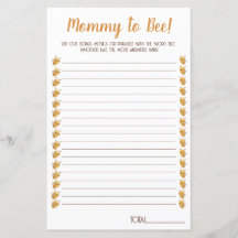 Juego de Baby Shower de abejas. Películas, cancion