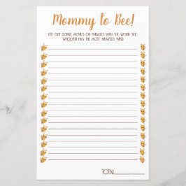 Lámina Juego de Baby Shower de abejas. Películas, cancion