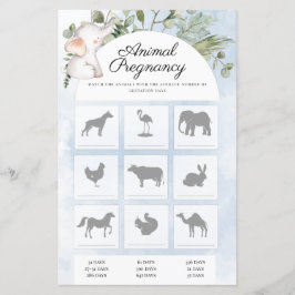 Lámina Juego de Baby Shower de Animals Pregnancy Boy