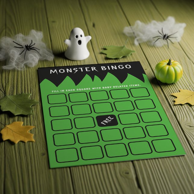 Lámina Juego de Baby Shower de Bingo de Monstruo Frankens (Frankenstein Monster Bingo Baby Shower Game
)