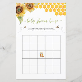 Lámina Juego De Baby Shower De Bingo De Verano Y De Miel