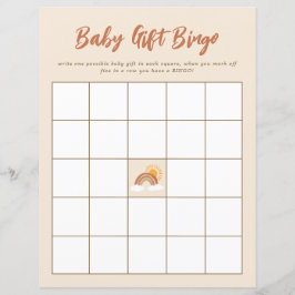 Lámina Juego de Baby Shower de Bingo Neutral Baby Gift