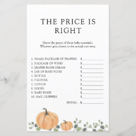 Lámina Juego de Baby Shower de calabaza acuática