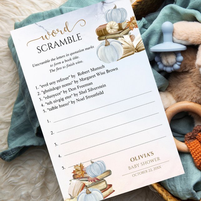 Lámina Juego de Baby Shower de calabaza para libros de Wo (Subido por el creador)