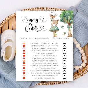 Lámina Juego de baby shower de ciervo: mamá o papá