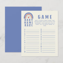 Juego de Baby Shower de Cuho Boho Baby Name Race