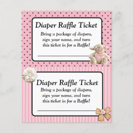 Lámina Juego de Baby Shower de Diaper Raffle, Pink Bow Sh