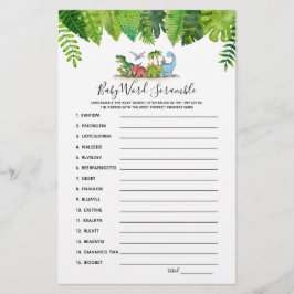 Lámina Juego de Baby Shower de Dinosaurios de Baby Word