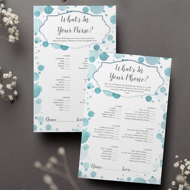 Lámina Juego de Baby Shower de dos caras, ¿qué hay en tu  (Subido por el creador)