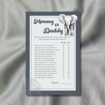 Juego de Baby Shower de Elefante de Safari 'Mamá o