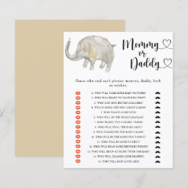 Lámina Juego de baby shower de Elefante Pequeño: mamá o p