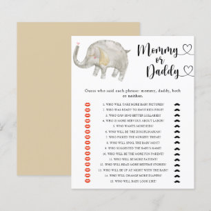 Lámina Juego de baby shower de Elefante Pequeño: mamá o p