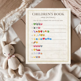 Lámina Juego de Baby Shower de Emoji de libros infantil