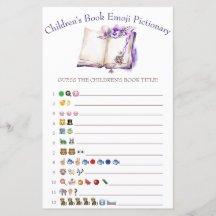 Juego de Baby Shower de Emoji de libros para niños