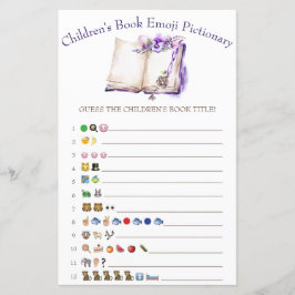 Lámina Juego de Baby Shower de Emoji de libros para niños