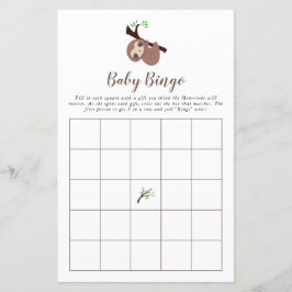 Lámina Juego de Baby Shower de eslogan lindo Bingo Brown 
