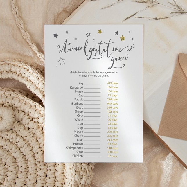 Lámina Juego de Baby Shower de gestación animal + clave d (Subido por el creador)