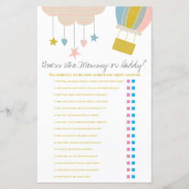 Lámina Juego de Baby Shower de Globo Adivina Quién, Mamá