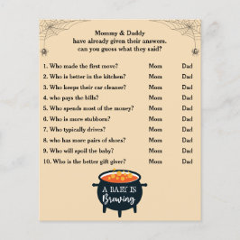 Lámina Juego de Baby Shower de Halloween adivina quién es